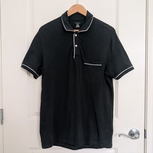 Club Monaco Dark Green Polo with White Accents Mens Size M